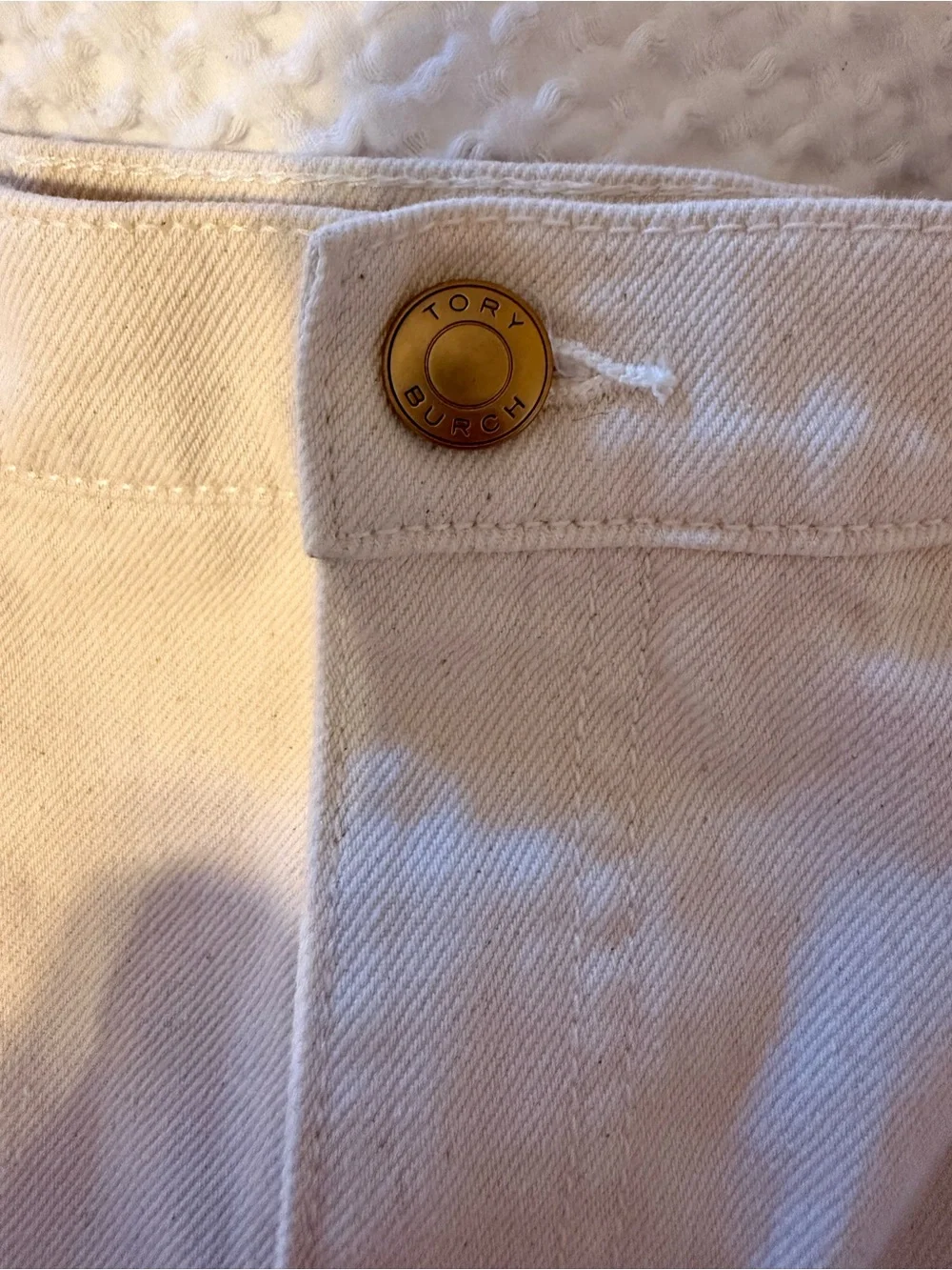 Tory Burch Ivory Wide Leg Jeans | Size 27 | High Rise